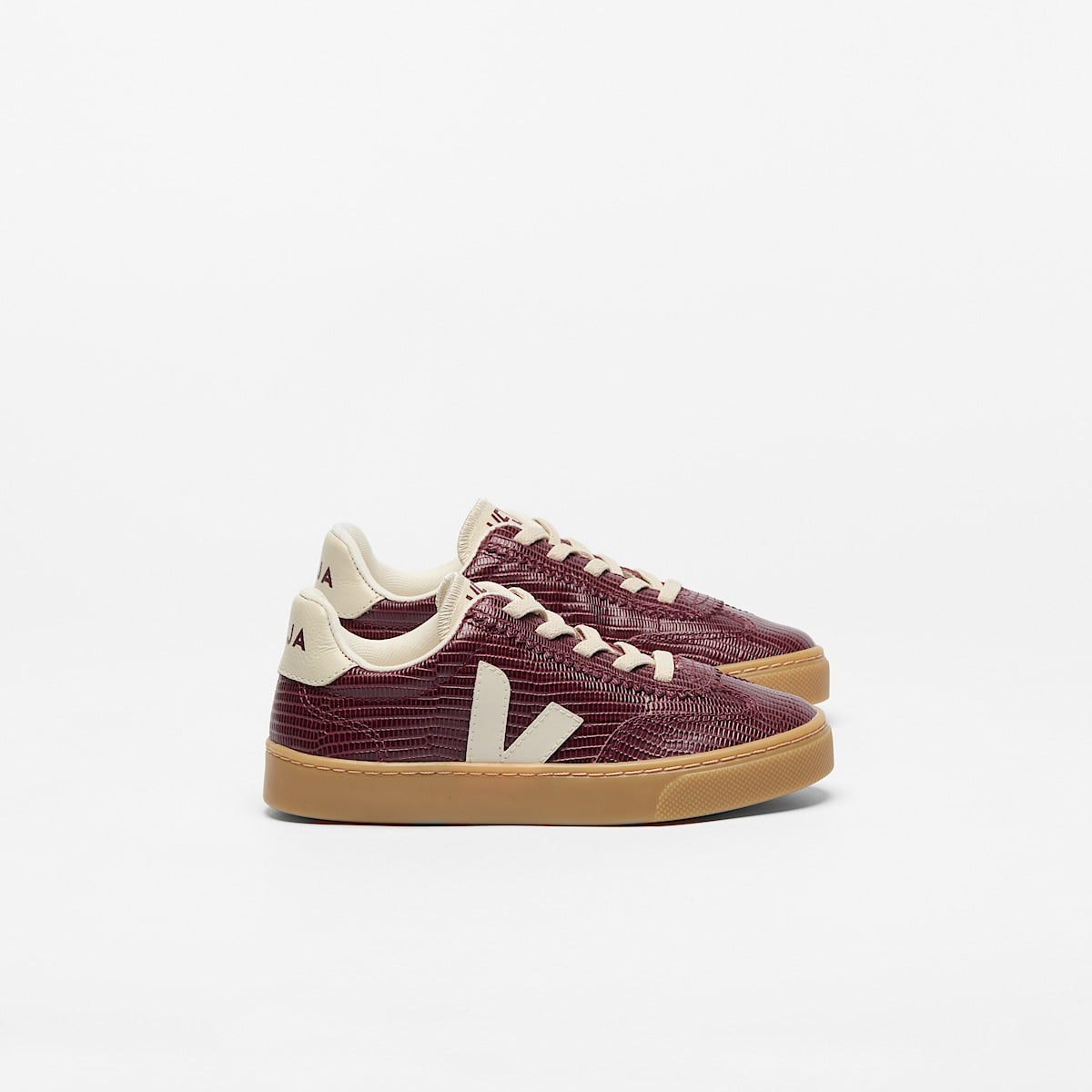 VEJA Volley Elastic Laces Leather Amarante Pierre