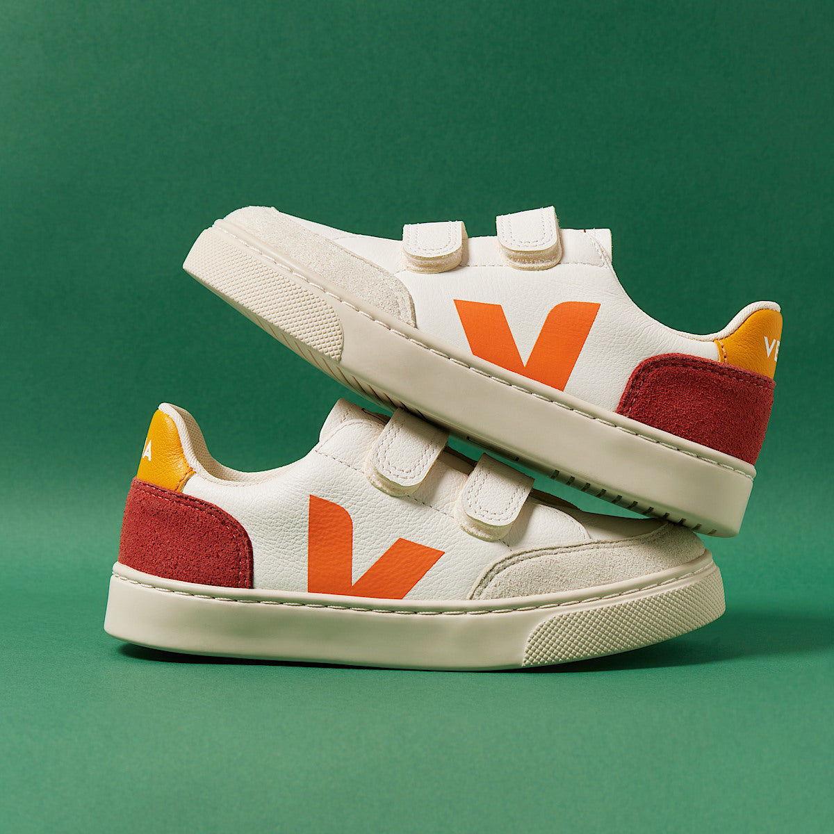VEJA V-12 Leather White Multico Rouille - Image 4