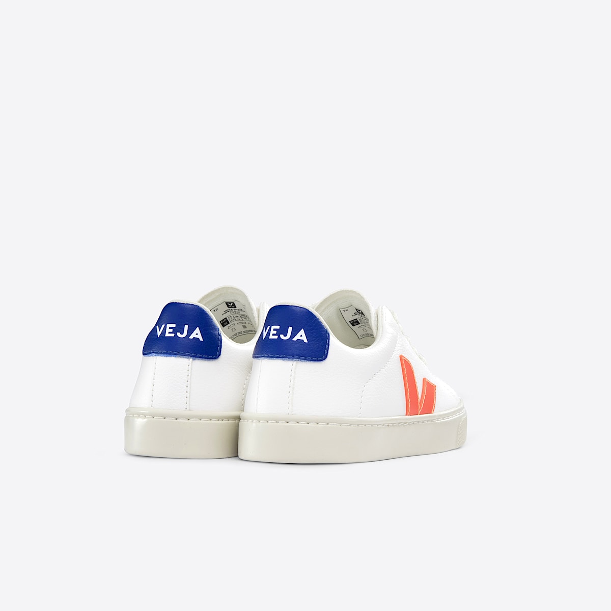 VEJA Esplar Leather White Orange Fluo - Image 3