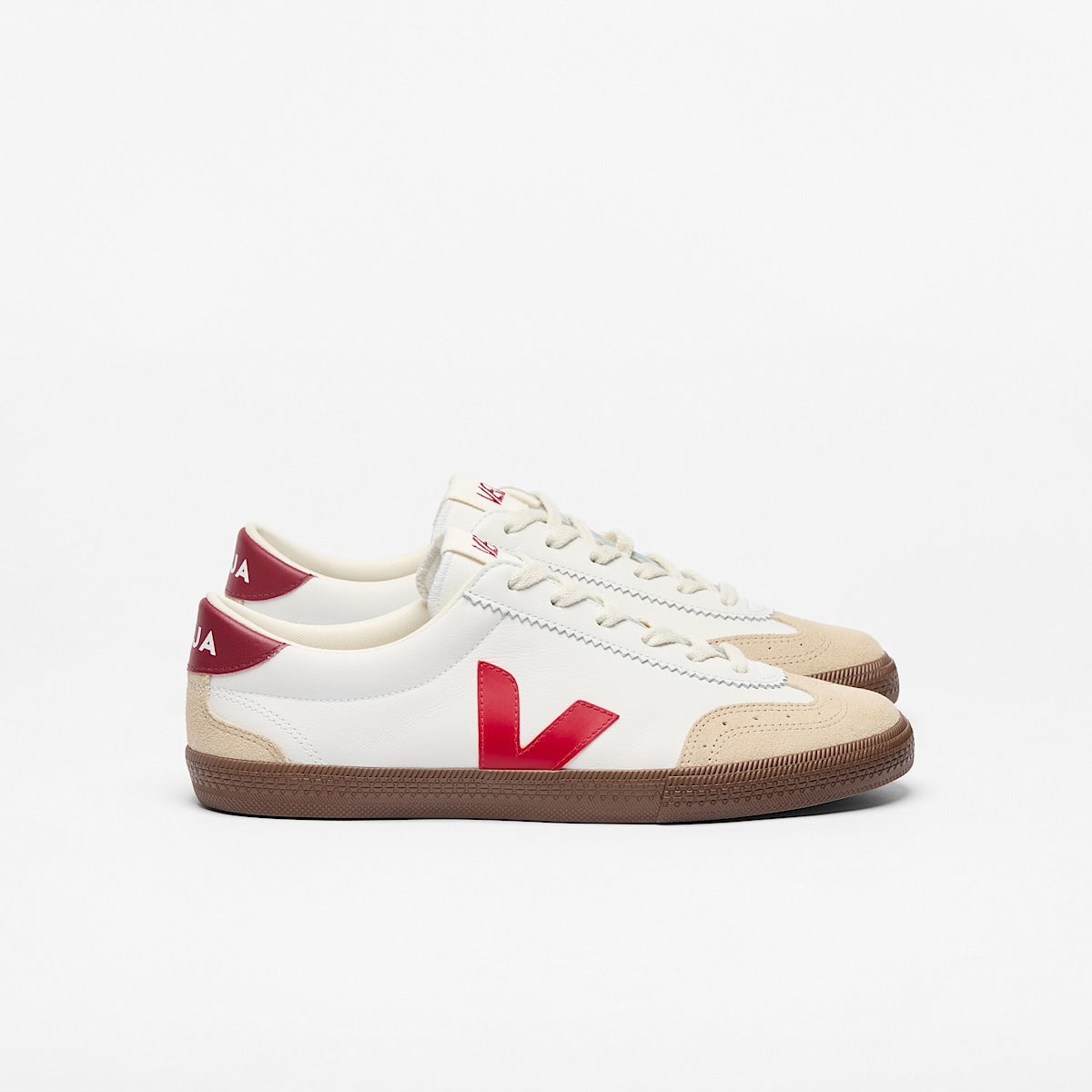 VEJA Volley Leather White Pekin Bark