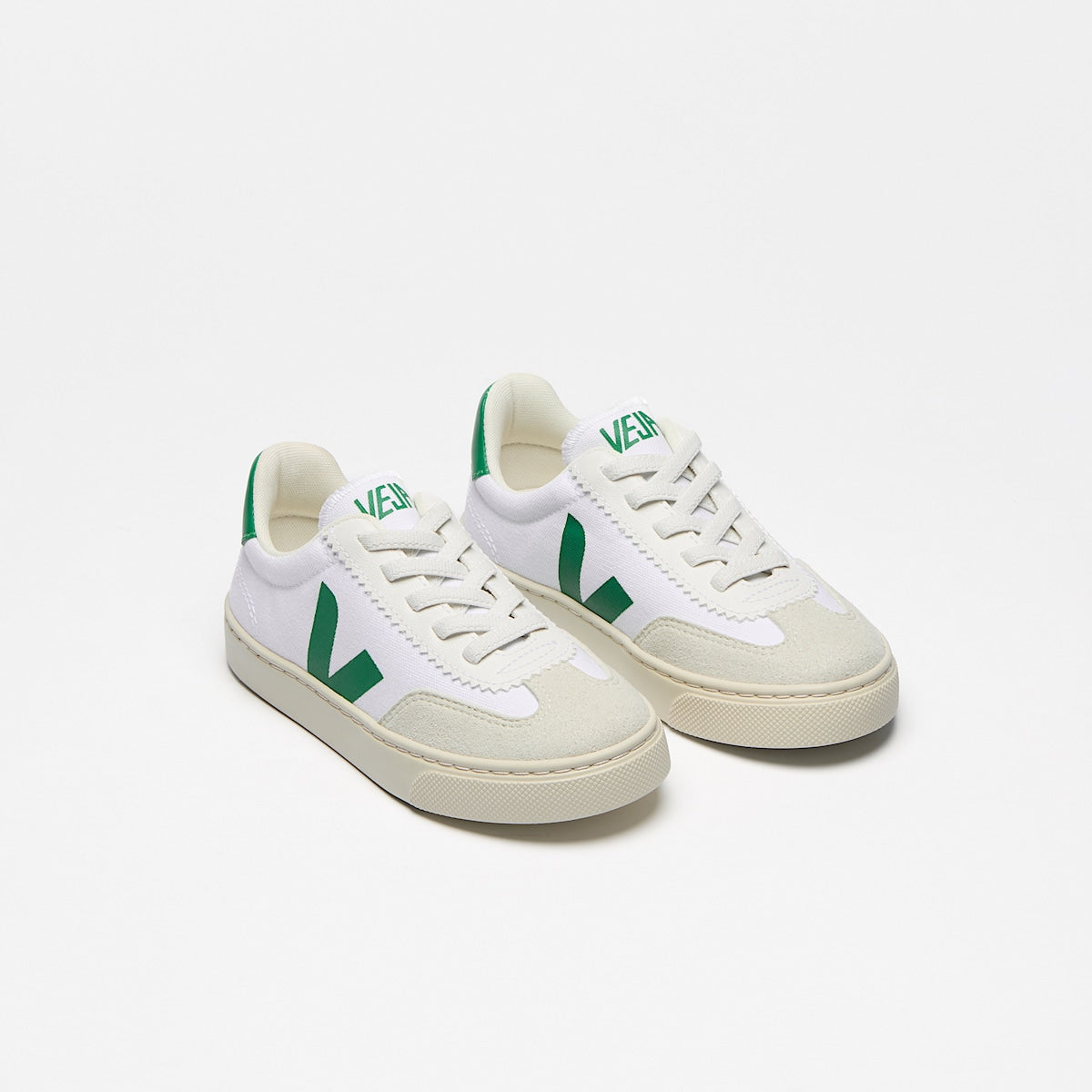 VEJA Volley Elastic Laces Canvas White Emeraude - Image 3