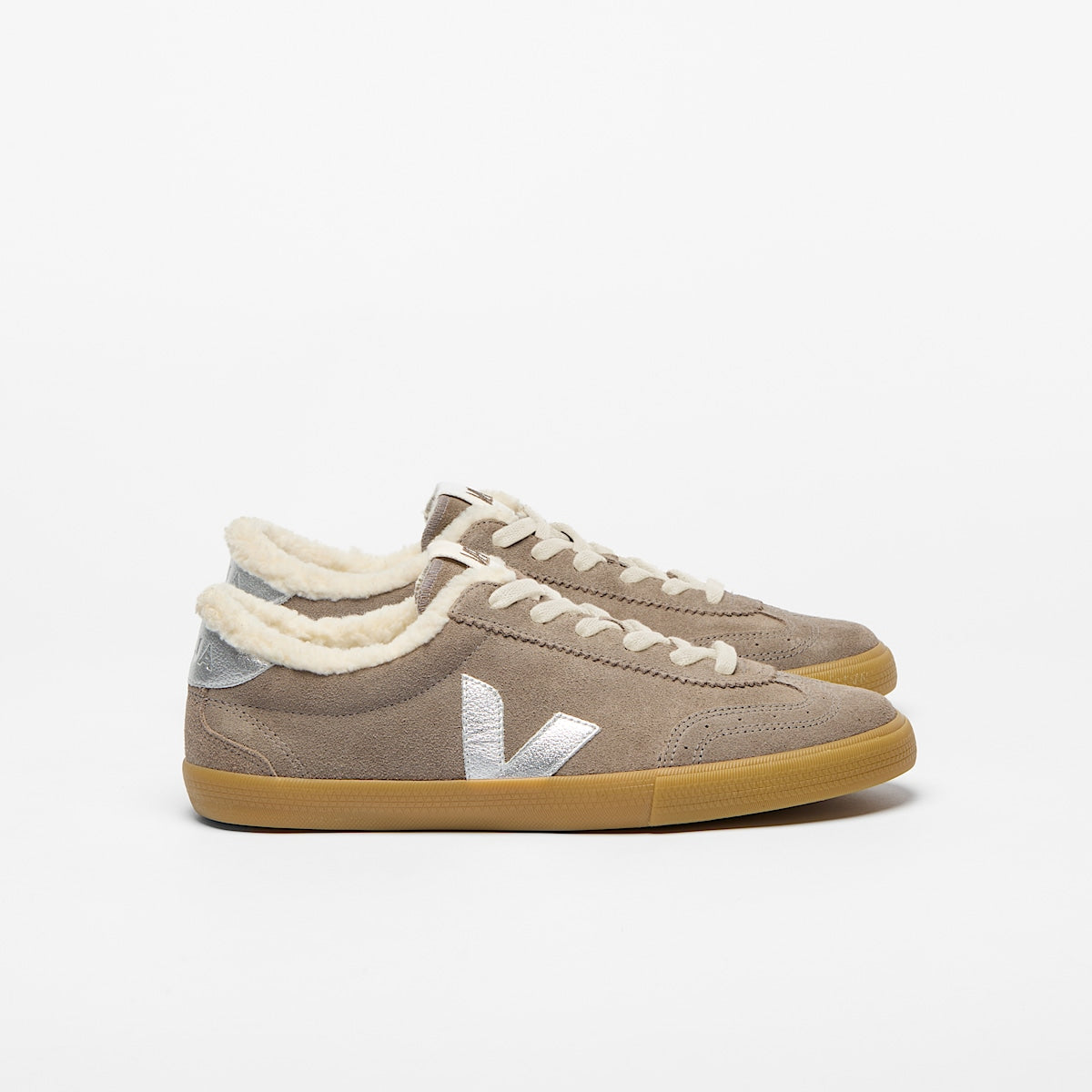 VEJA Volley Furred Suede Moonrock Silver