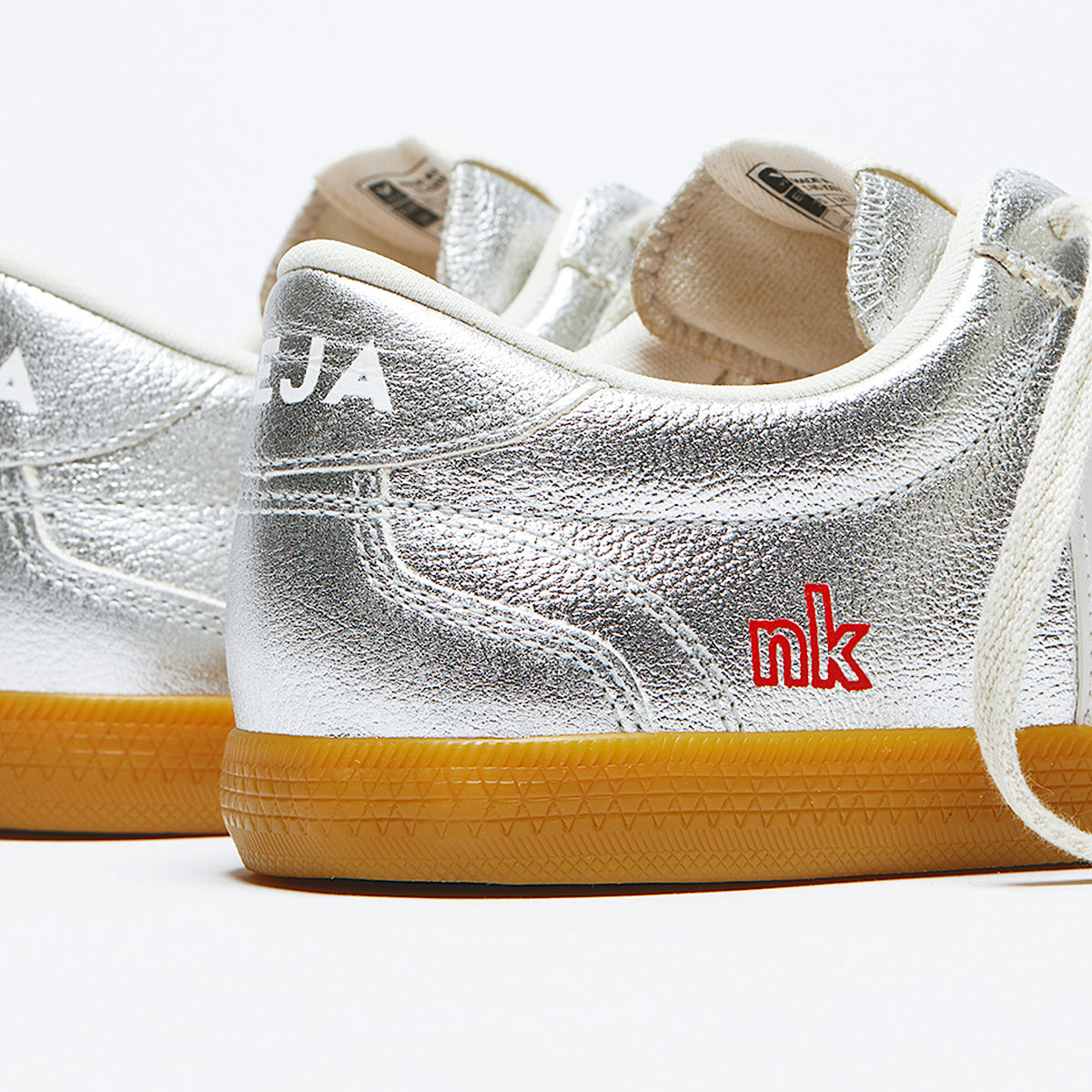 VEJA Volley Leather x Nk Store Silver White - Image 4