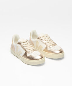 Alternative view of VEJA V-10 Leather White Calcaire Platine